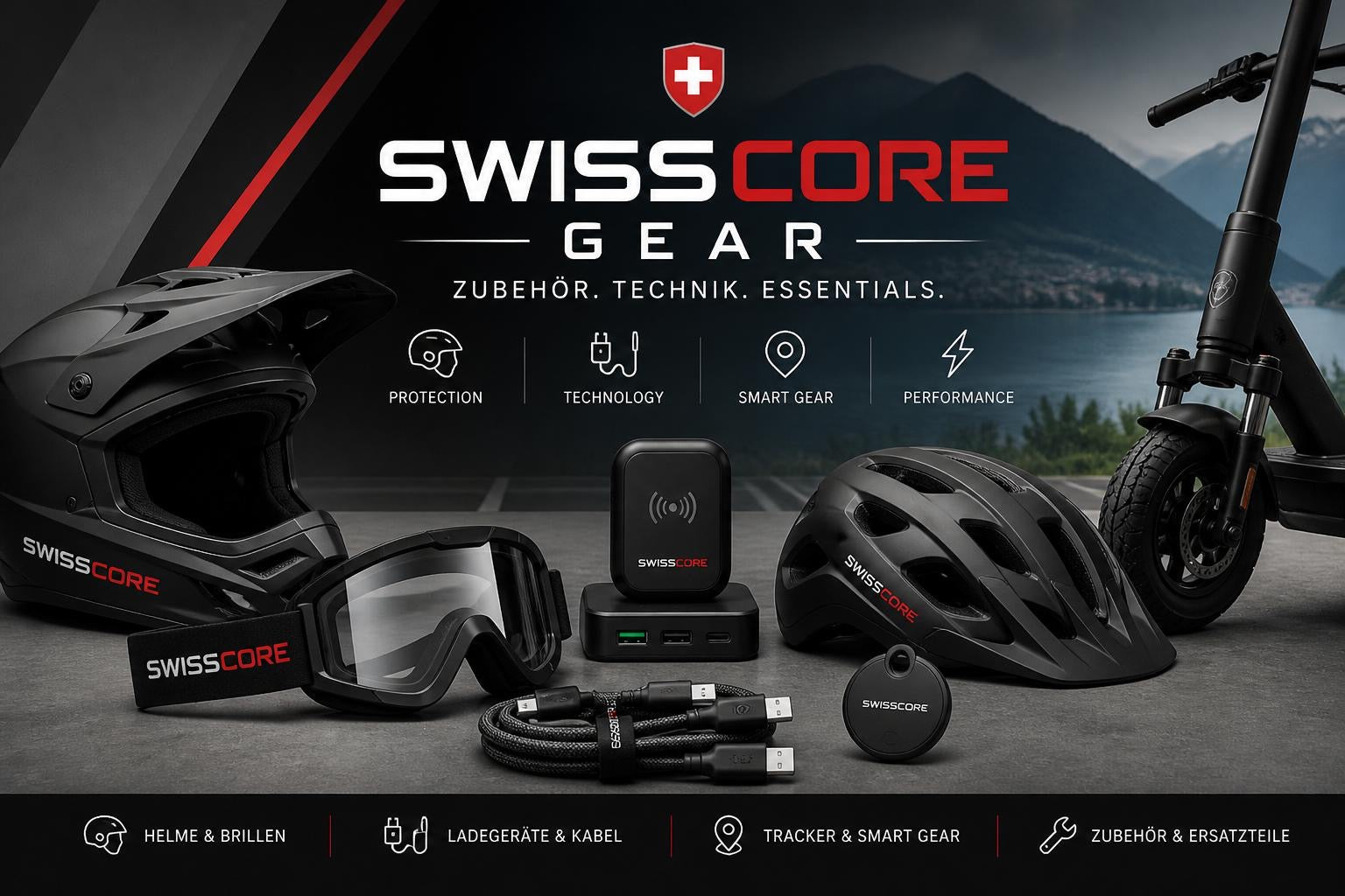 SWISSCORE Gear – Zubehör. Technik. Essentials.